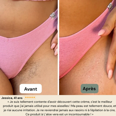 Crème Épilatoire à l'Aloe Vera - Peau lisse. Sans rasoir. Sans douleur.