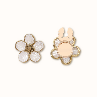 Fleur en nacre avec bordure dorée - 1 set (2 pièces)
